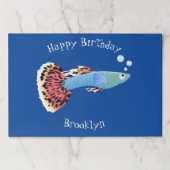 かわいいファンシーグッピーの熱帯魚の漫画 ペーパーパッド (正面)