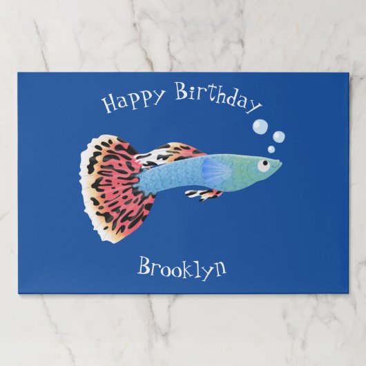 かわいいファンシーグッピーの熱帯魚の漫画 ペーパーパッド (正面)