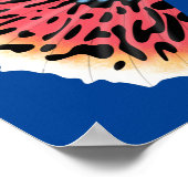 かわいいファンシーグッピーの熱帯魚の漫画 ポスター (角)