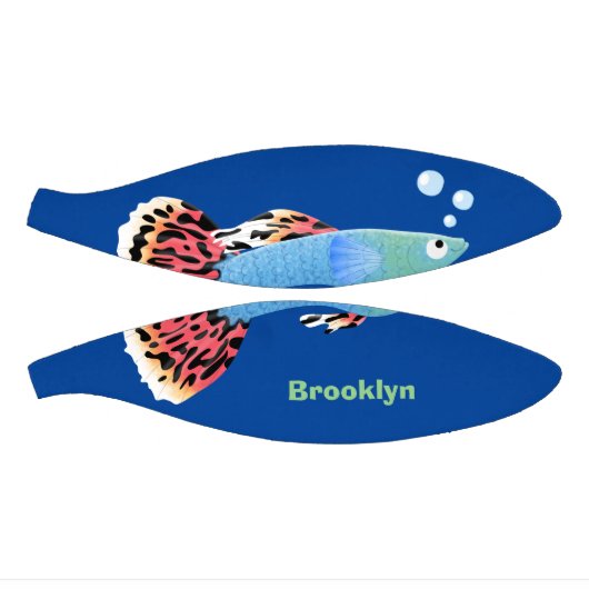 かわいいファンシーグッピーの熱帯魚の漫画 ミニバスケットボール (パネル)