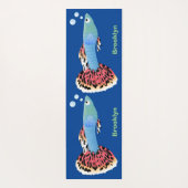 かわいいファンシーグッピーの熱帯魚の漫画 ヨガマット (裏面)