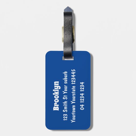 かわいいファンシーグッピーの熱帯魚の漫画 ラゲッジタグ (裏面縦)