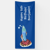 かわいいファンシーグッピーの熱帯魚の漫画 横断幕 (縦)