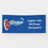 かわいいファンシーグッピーの熱帯魚の漫画 横断幕 (横)