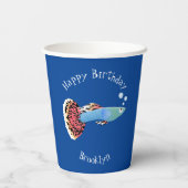 かわいいファンシーグッピーの熱帯魚の漫画 紙コップ (裏面)