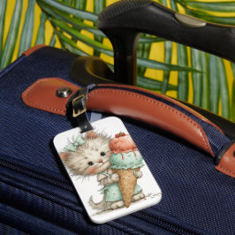 かわいいファンタジーな夏のキティキャット ラゲッジタグ