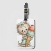 かわいいファンタジーな夏のキティキャット ラゲッジタグ (正面縦)