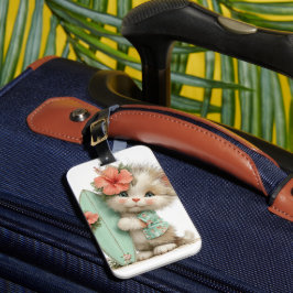 かわいいファンタジーな夏のキティ猫 ラゲッジタグ