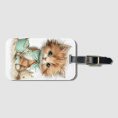 かわいいファンタジーな夏のキティ猫 ラゲッジタグ (正面横)