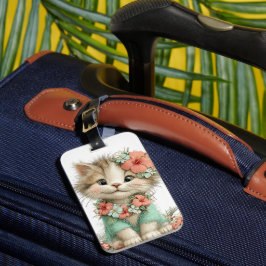 かわいいファンタジーな夏のキティ猫 ラゲッジタグ