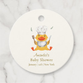 かわいいファンタジーな小さいアヒルのシェフ ベビーシャワー フェイバータグ