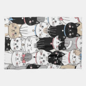かわいいファンタジーな猫のデザイン キッチンタオル (横)