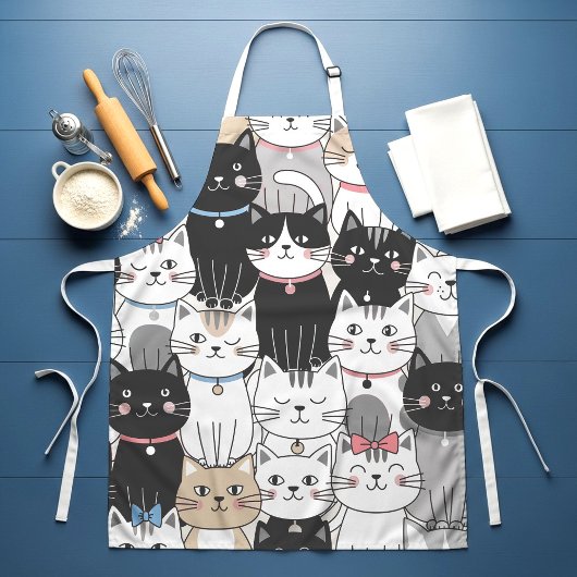 かわいいファンタジーな猫のパターン エプロン