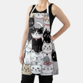 かわいいファンタジーな猫のパターン エプロン (インサイチュ)