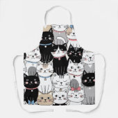 かわいいファンタジーな猫のパターン エプロン (正面)