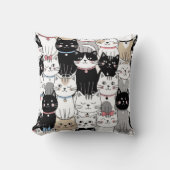 かわいいファンタジーな猫のパターン クッション (正面)