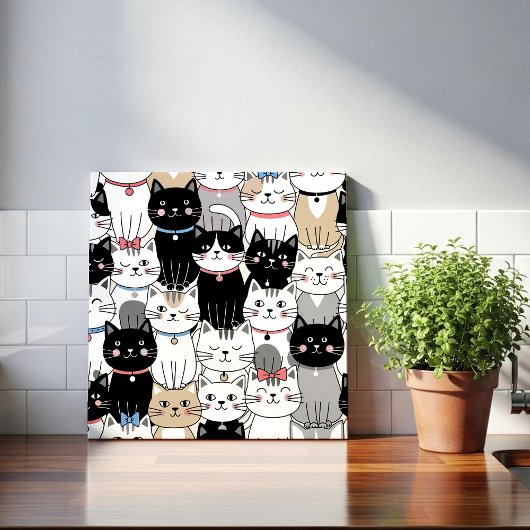 かわいいファンタジーな猫のパターン タイル