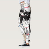 かわいいファンタジーな猫のパターン レギンス (左)