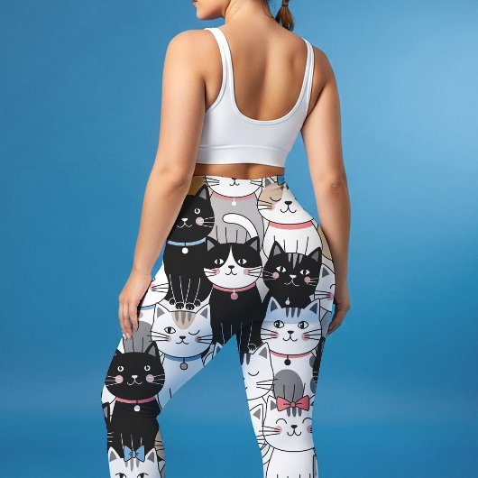 かわいいファンタジーな猫のパターン レギンス