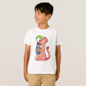 かわいいファンタジーな猫は鳥が好き Tシャツ (正面フル)