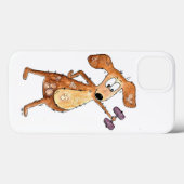 かわいいファンタジーな茶色の犬のウェイトリフティング Case-Mate iPhoneケース (裏面 (横))