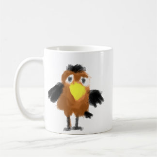 かわいいファンタジーな茶色の鳥のデジタルイラストのコーヒー コーヒーマグカップ