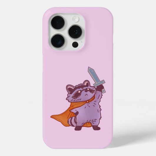 かわいいファンタジーのアライグマの戦士、剣とマント付き Case-Mate iPhoneケース (裏面)