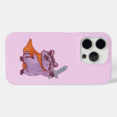 かわいいファンタジーのアライグマの戦士、剣とマント付き Case-Mate iPhoneケース (裏面 (横))