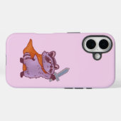 かわいいファンタジーのアライグマの戦士、剣とマント付き Case-Mate iPhoneケース (裏面 (横))