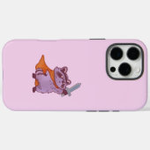 かわいいファンタジーのアライグマの戦士、剣とマント付き Case-Mate iPhoneケース (裏面 (横))