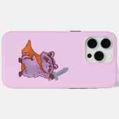 かわいいファンタジーのアライグマ戦士、剣とマント付き Case-Mate iPhoneケース (裏面 (横))