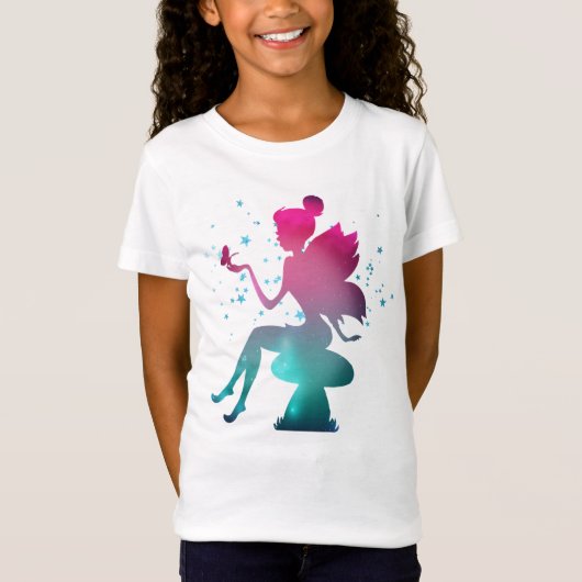 かわいいファンタジーの妖精の女の子 Tシャツ (正面)