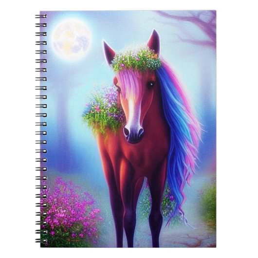 かわいいファンタジーの馬 ノートブック (正面)