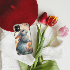 かわいいファンタジーウォーターカラーバニー フローラル iPhone 11 ケース
