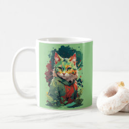 かわいいファンタジーカラスプラッシュキャットデザイン コーヒーマグカップ