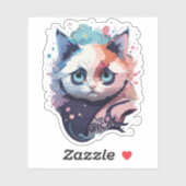 かわいいファンタジーカラスプラッシュキャットデザイン シール (シート)