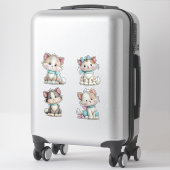 かわいいファンタジーキャラクターの猫 シール (スーツケース)