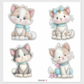 かわいいファンタジーキャラクターの猫 シール (シート)