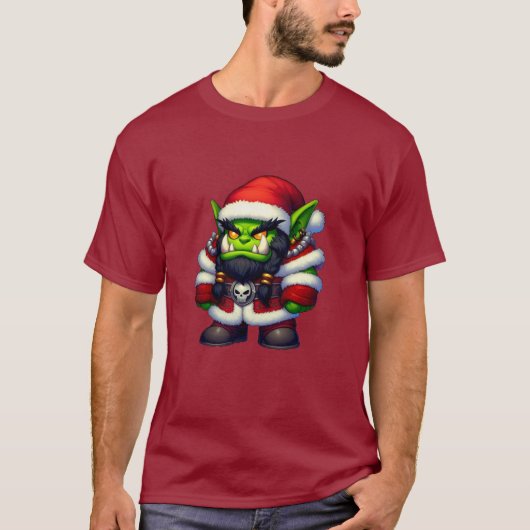 かわいいファンタジークリスマスサンタオルク Tシャツ (正面)