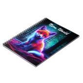 かわいいファンタジーグローキツネと生物発光オーラ ノートブック (左側)