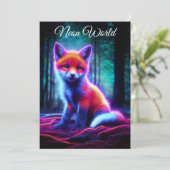 かわいいファンタジーグローキツネと生物発光オーラ 招待状 (スタンド正面)