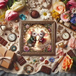 かわいいファンタジーネズミインラブクリスチャンバレンタイン シーズンカード