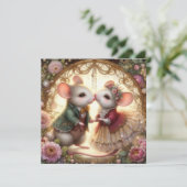 かわいいファンタジーネズミインラブクリスチャンバレンタイン シーズンカード (スタンド正面)