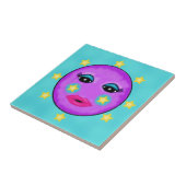 かわいいファンタジーパープルムーン顔スター タイル (側面)