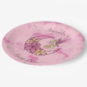 かわいいファンタジーフェアリーオンザムーンカスタム紙プレート ペーパープレート (アングル)