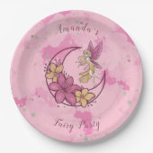 かわいいファンタジーフェアリーオンザムーンカスタム紙プレート ペーパープレート (正面)