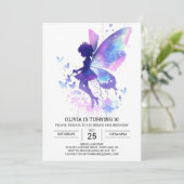 かわいいファンタジーフェアリー誕生日 招待状 (スタンド正面)