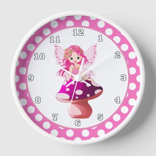 かわいいファンタジーフェリー女の子の部屋時計 壁時計 (正面)