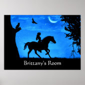 かわいいファンタジーフクロウとライダー ポスター (正面)