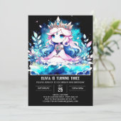 かわいいファンタジープリンセス誕生日 招待状 (スタンド正面)